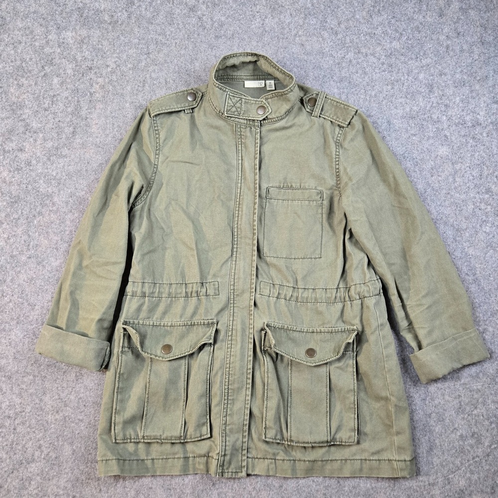 BP Military Field Jacket Womens XXS Green Utility Cargo Safari Gorpcore Rugged